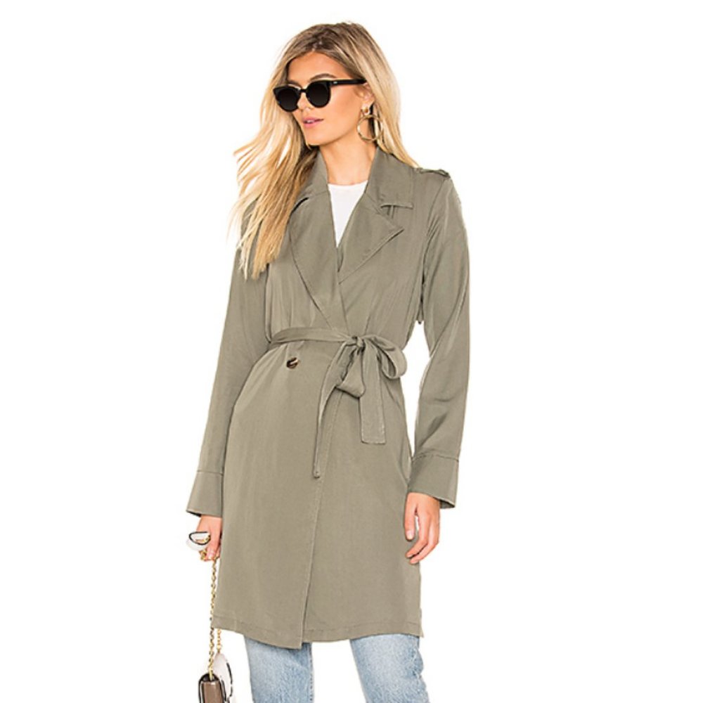 Lovers + Friends Olive Trench Coat